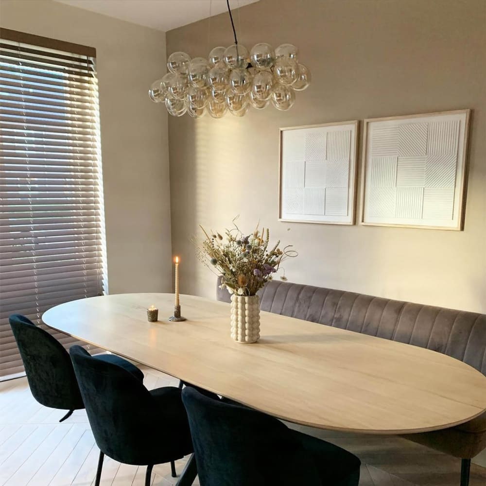 Suspension design noire verre ambré 8 lumières — vue 3