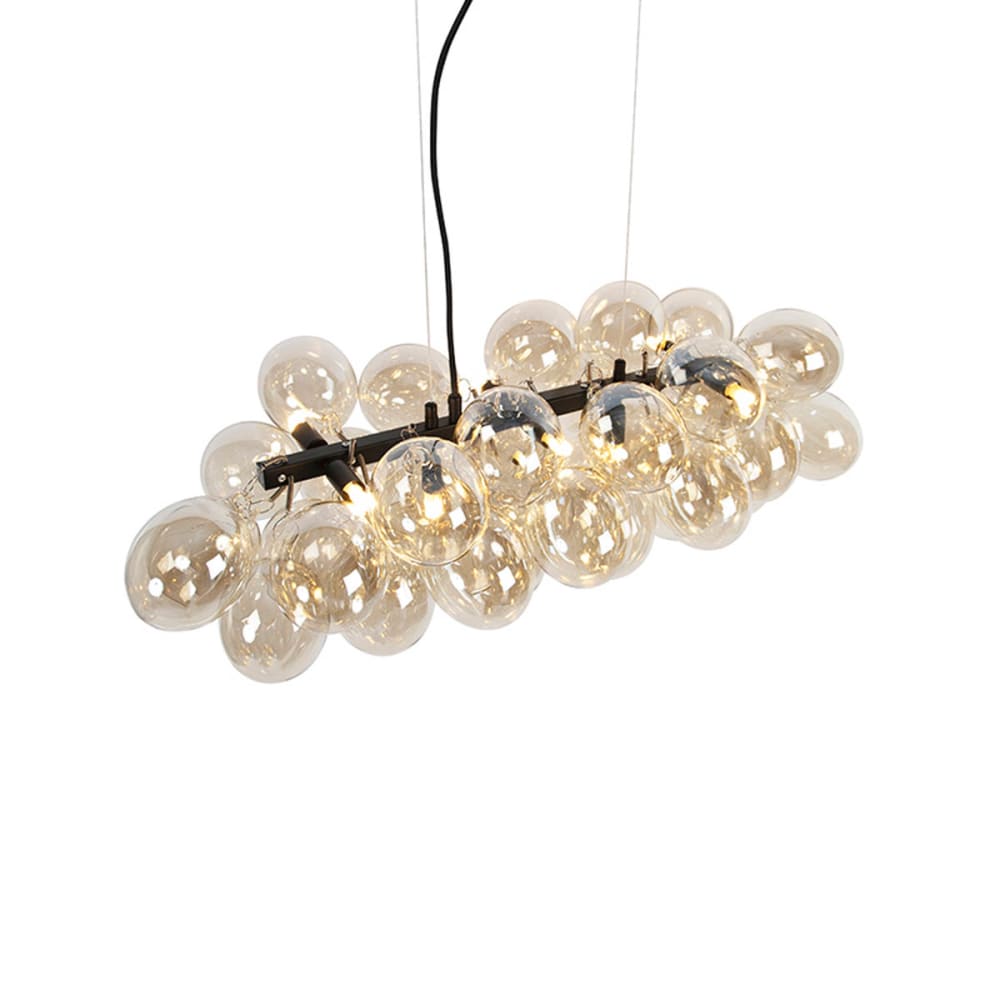 Suspension design noire verre ambré 8 lumières — vue 4