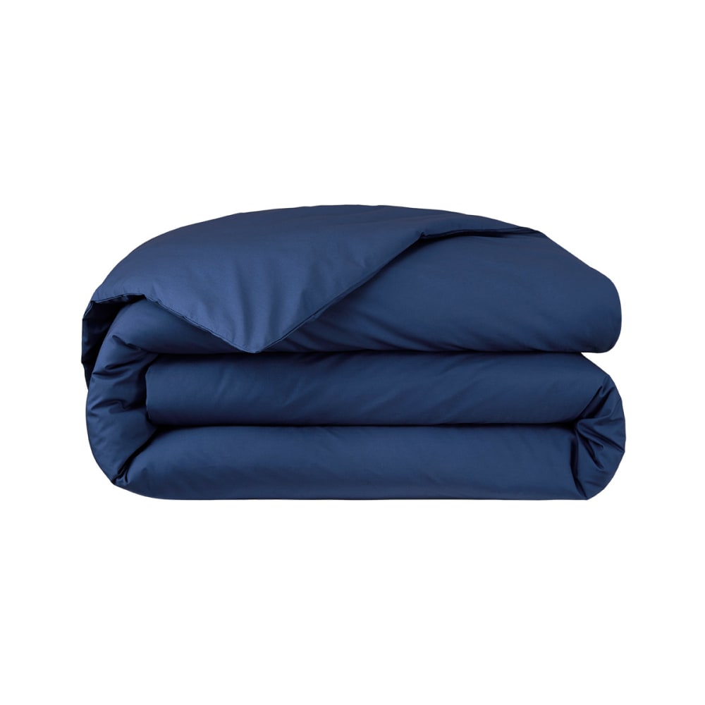 Housse de couette en percale de coton bleu 140 x 200 cm — vue 3