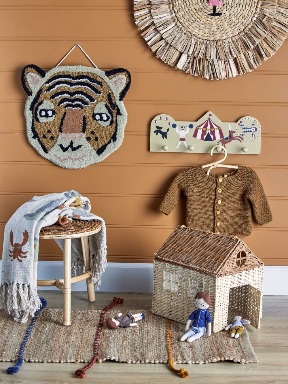 Garderobenhaken Zirkus aus mehrfarbigem Holz H16 - Maisons Du