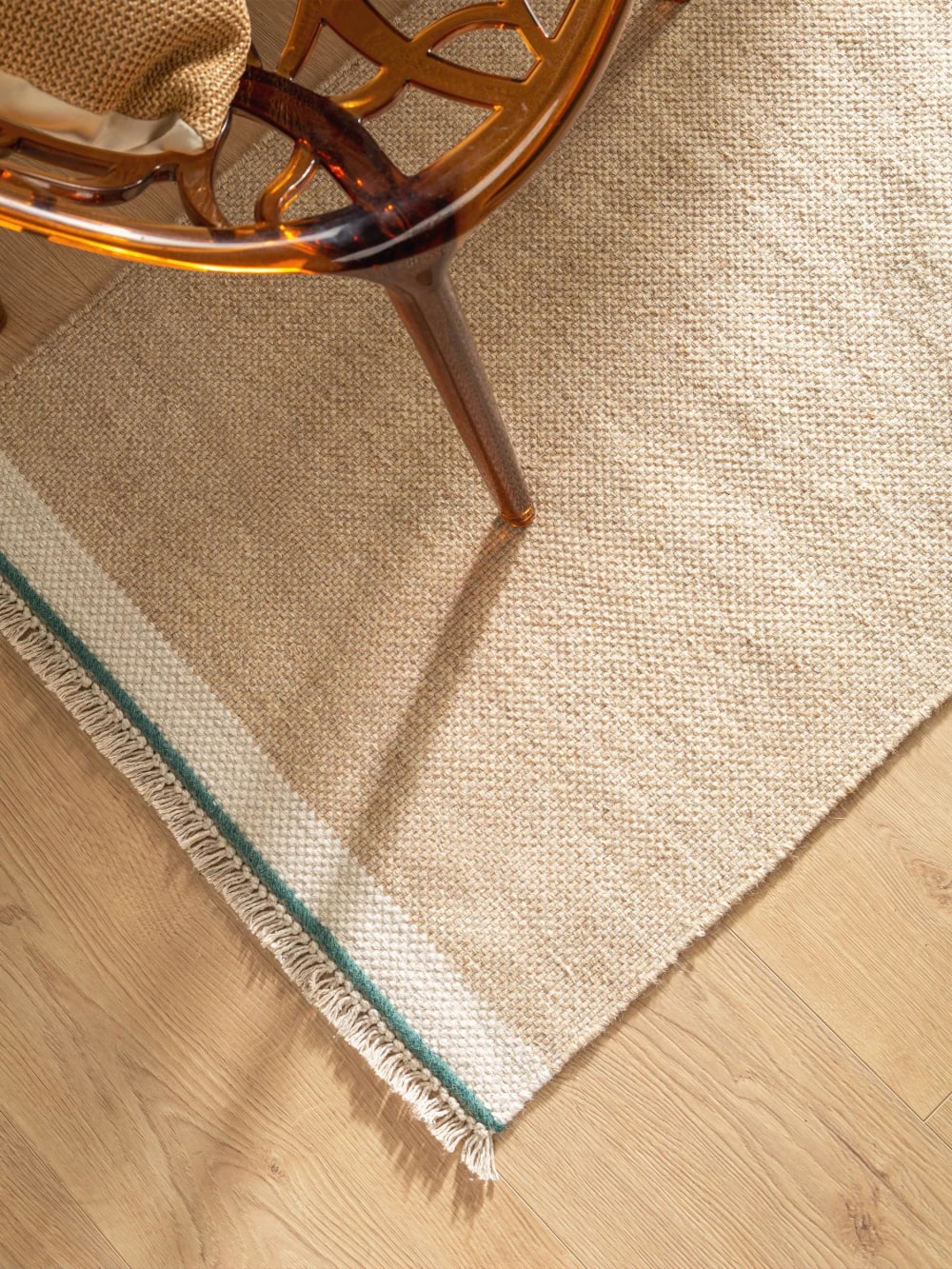 Tapis de couloir en laine beige 70x200 — vue 4