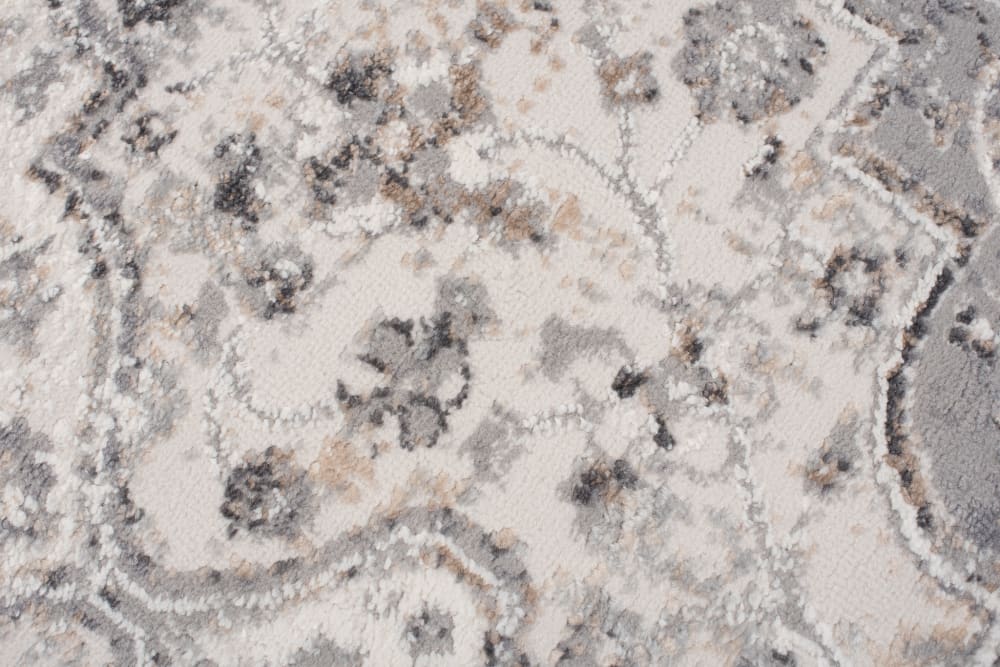 Tappeto da soggiorno classico crema grigio fiori 80x150 - Tapiso