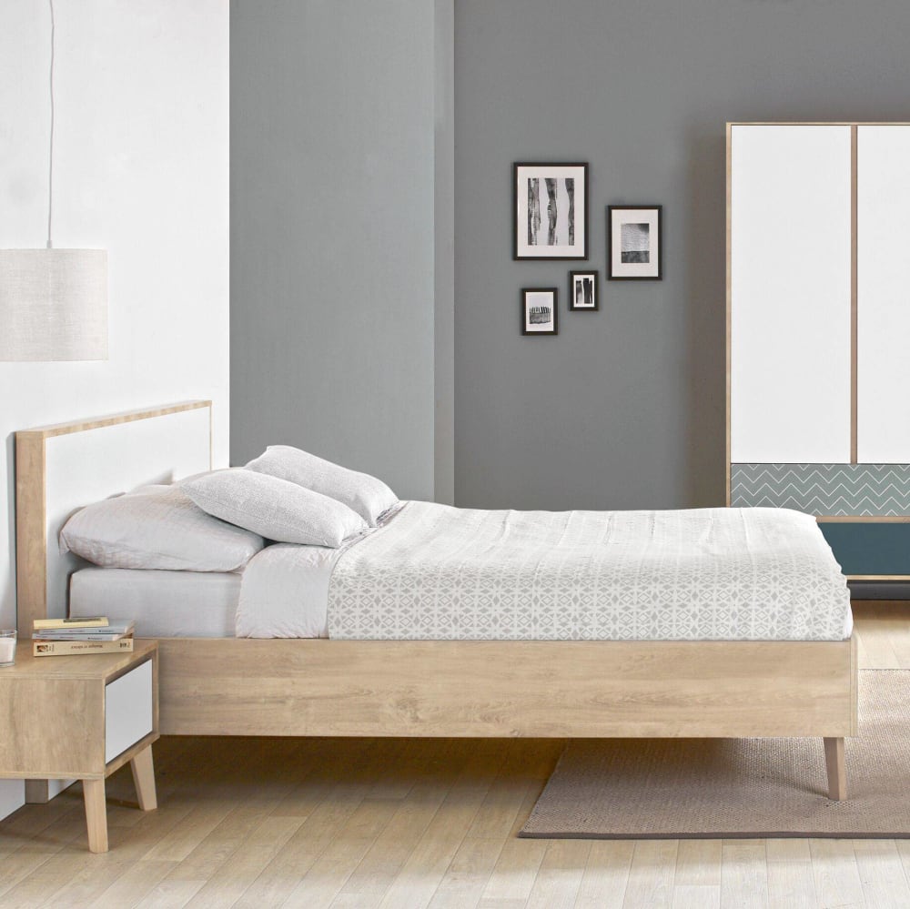 Lit effet bois 140 x 190 cm - Maisons du Monde