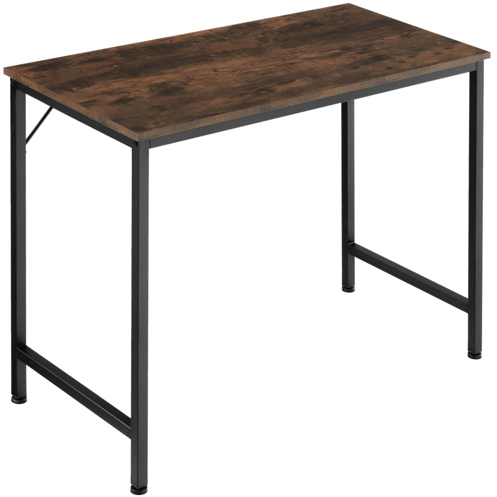 Bureau style industriel en panneau aggloméré bois foncé Bureau style industriel en panneau aggloméré bois foncé