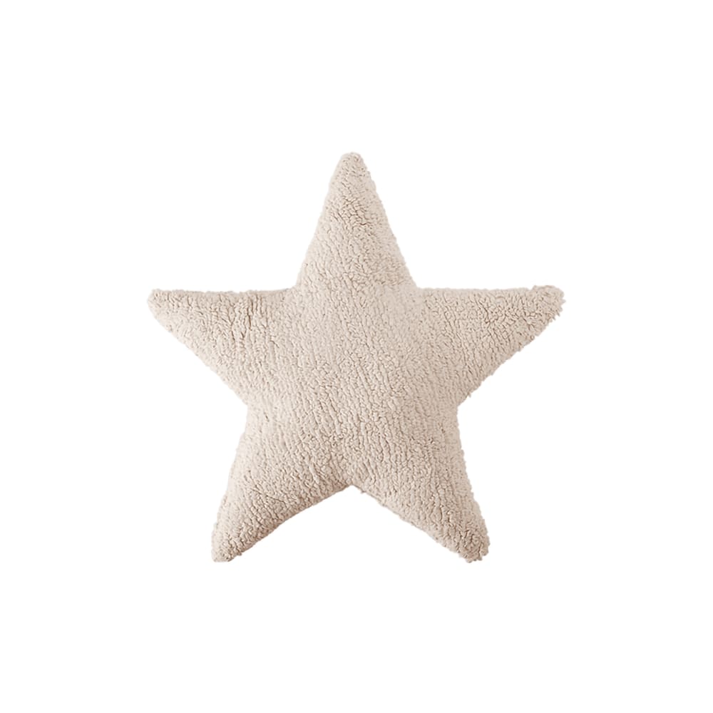 Coussin étoile en coton beige 54x54