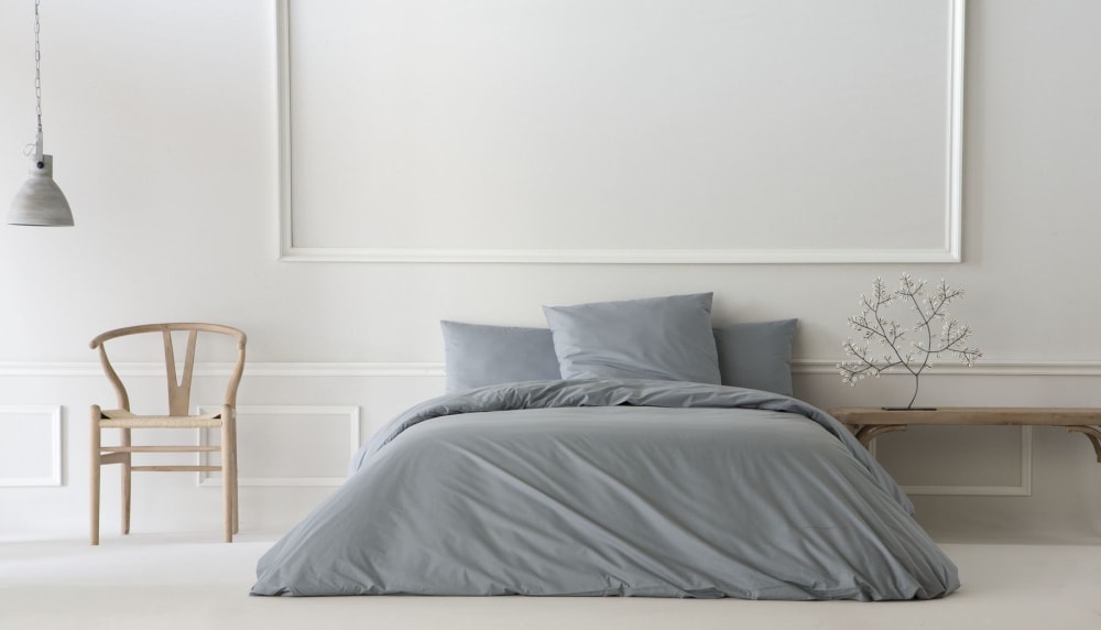 Ethere Einfarbiger grauer Bettbezug aus 100 % Baumwolle, 220 x 220 cm style modern - Baumwolle