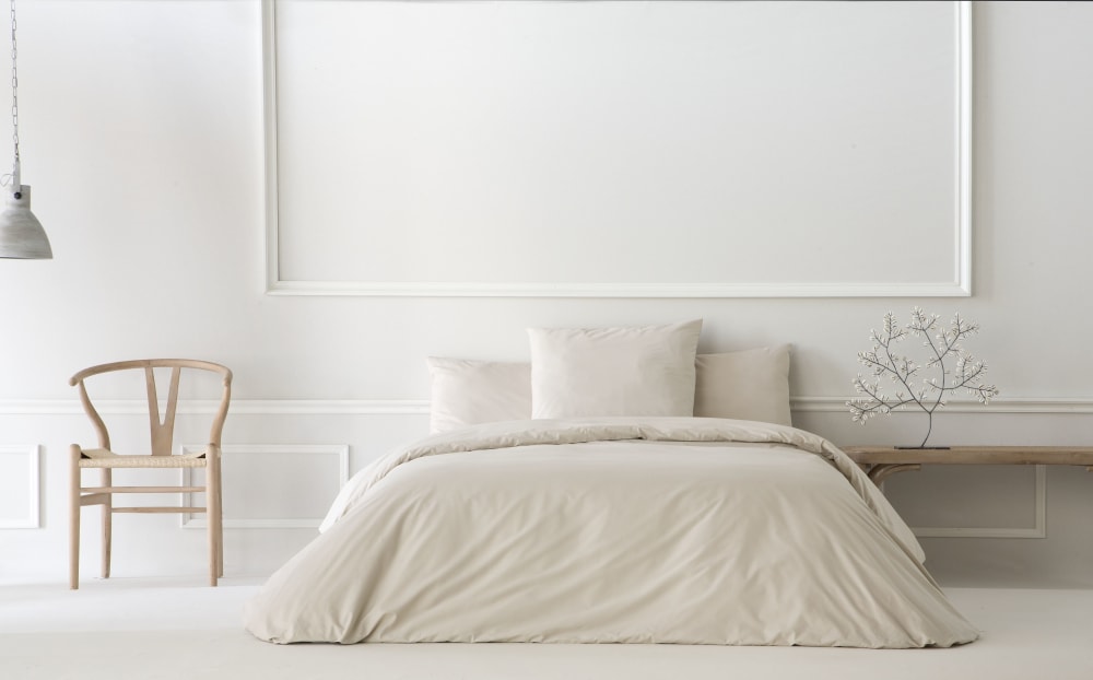 Ethere Bettbezug 100 % Baumwolle, glatt, sandfarben, 150 x 220 cm style modern Beige Baumwolle
