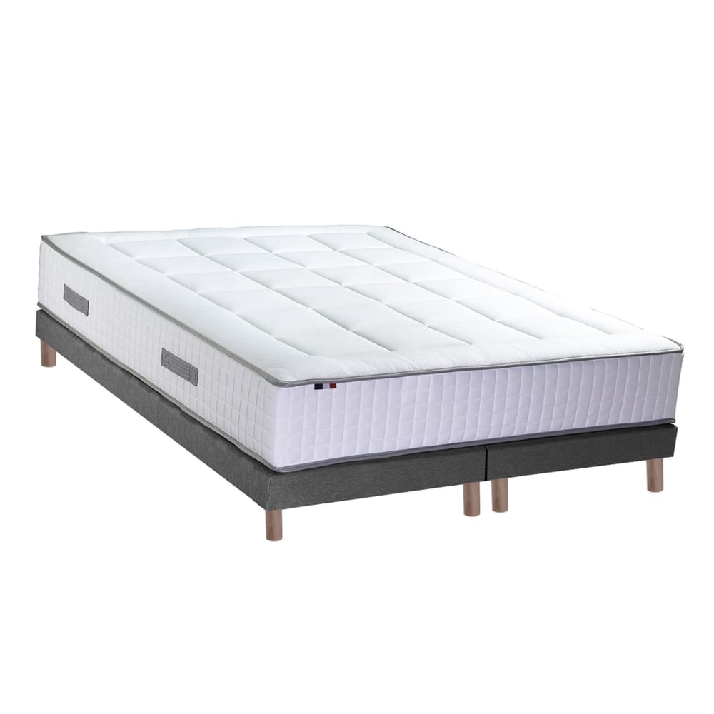 Ensemble matelas ressort 7 zones mémoire forme 2 sommiers 160x200