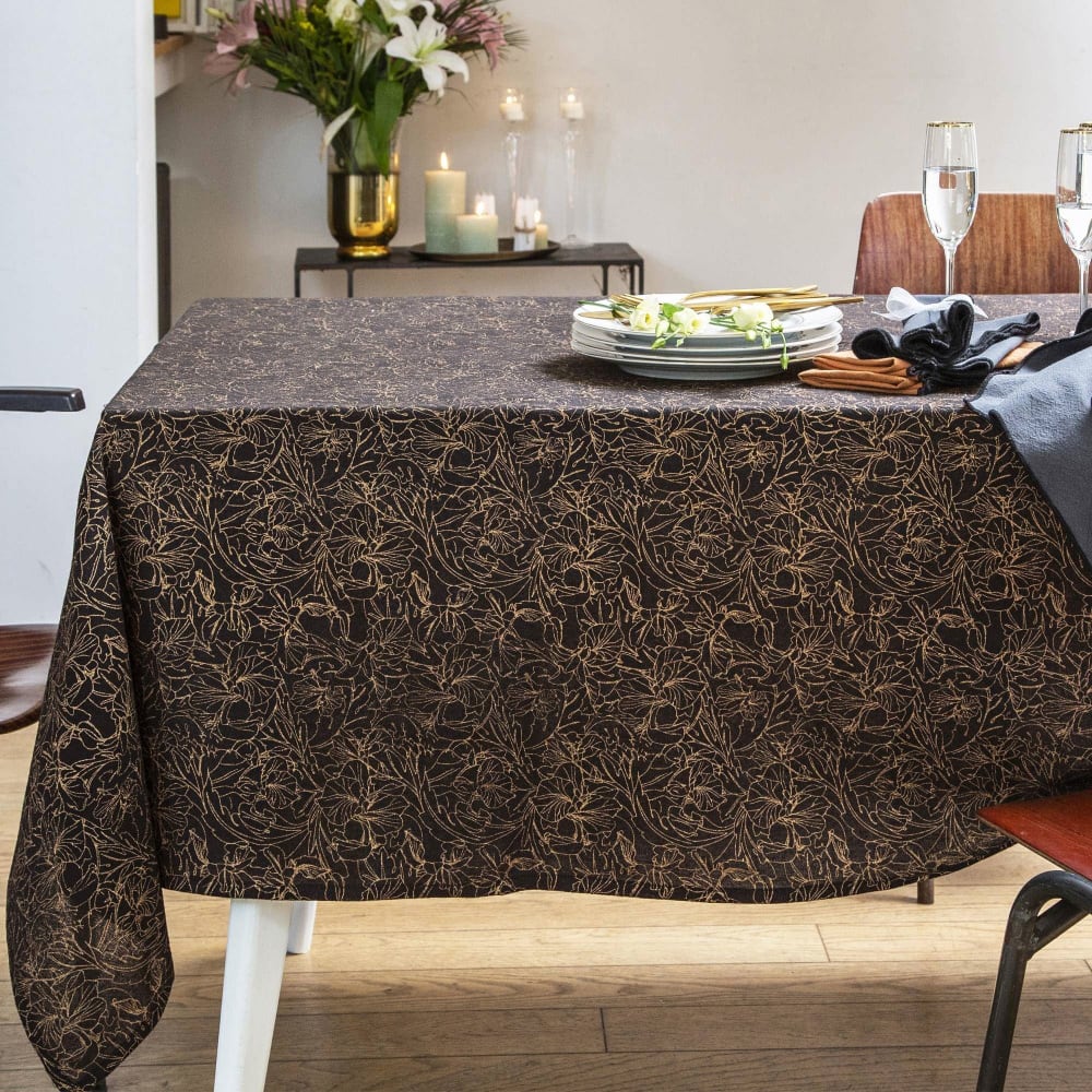 Nappe en coton noir 150x250cm