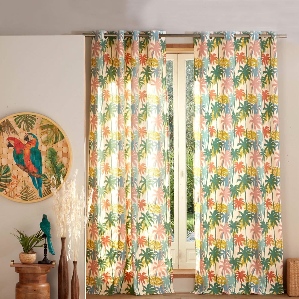 Rideau en coton vert 135x260cm