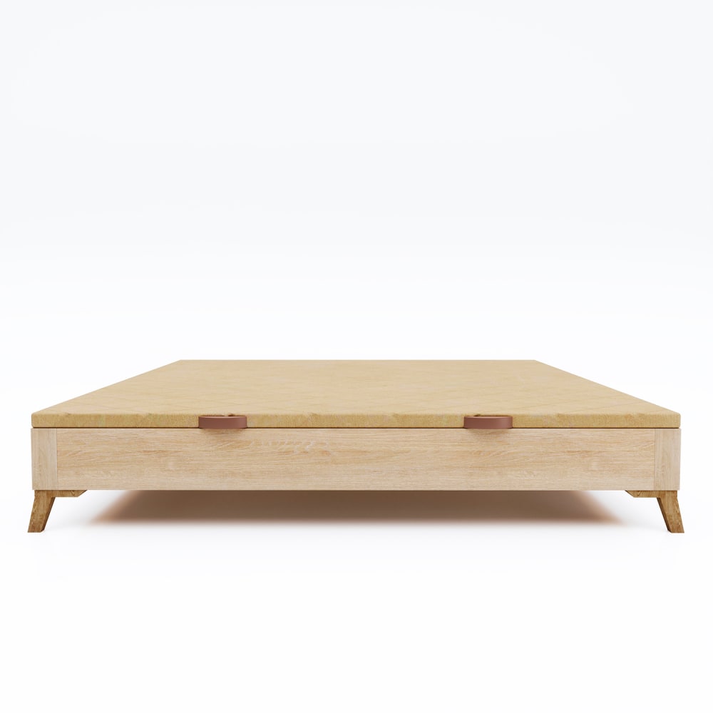 Canapé abatible slim con patas 160x200 beige con gran almacenaje - Maisons du Monde