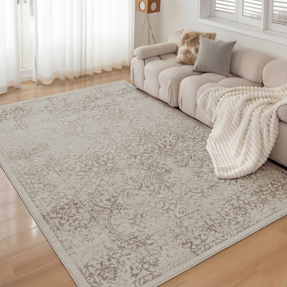 Tapis vintage oriental marron/ivoire 120x170 — vue 3