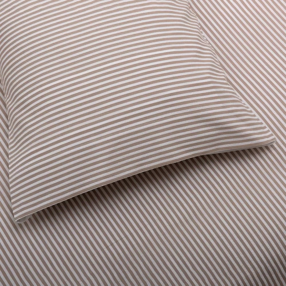 Funda nórdica rayas 100% algodón marrón cama 90 cm (160 x 220 cm 1 c - Maisons du Monde
