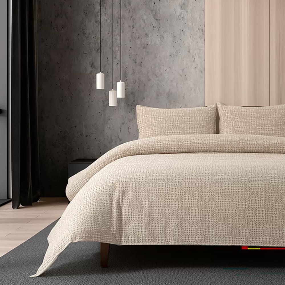 Funda nórdica geométrico 100% algodón lino cama 180 cm (260 x 240 cm