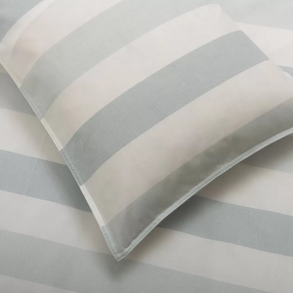 Funda nórdica rayas 100% algodón verde agua cama 200 cm (280 x 240 cm - Maisons du Monde
