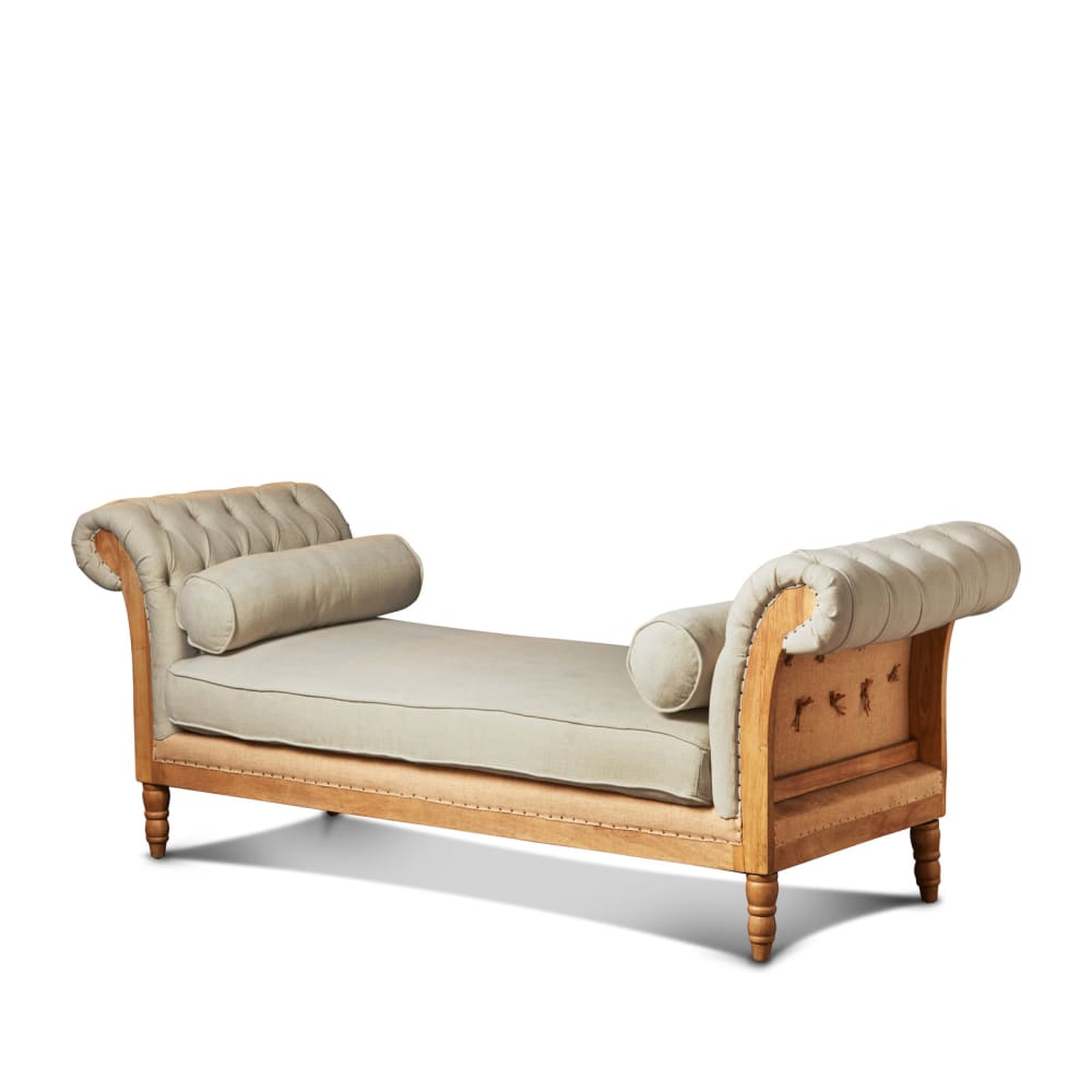 Panca 2 posti in tessuto beige - PIB