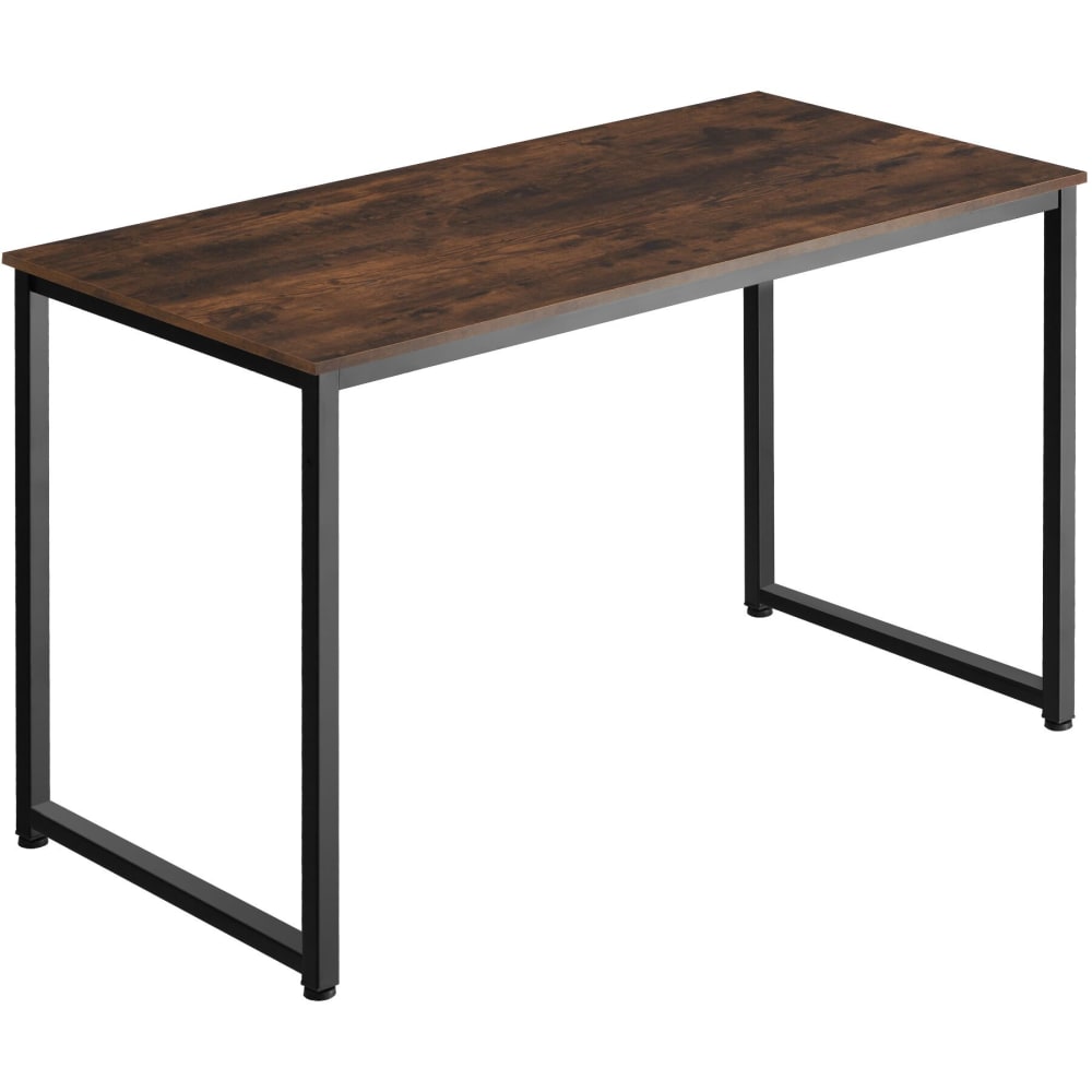 Bureau style industriel en panneau aggloméré bois foncé