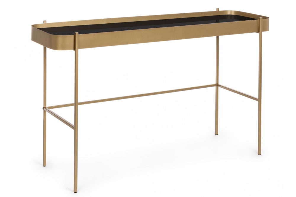 Console en verre et métal