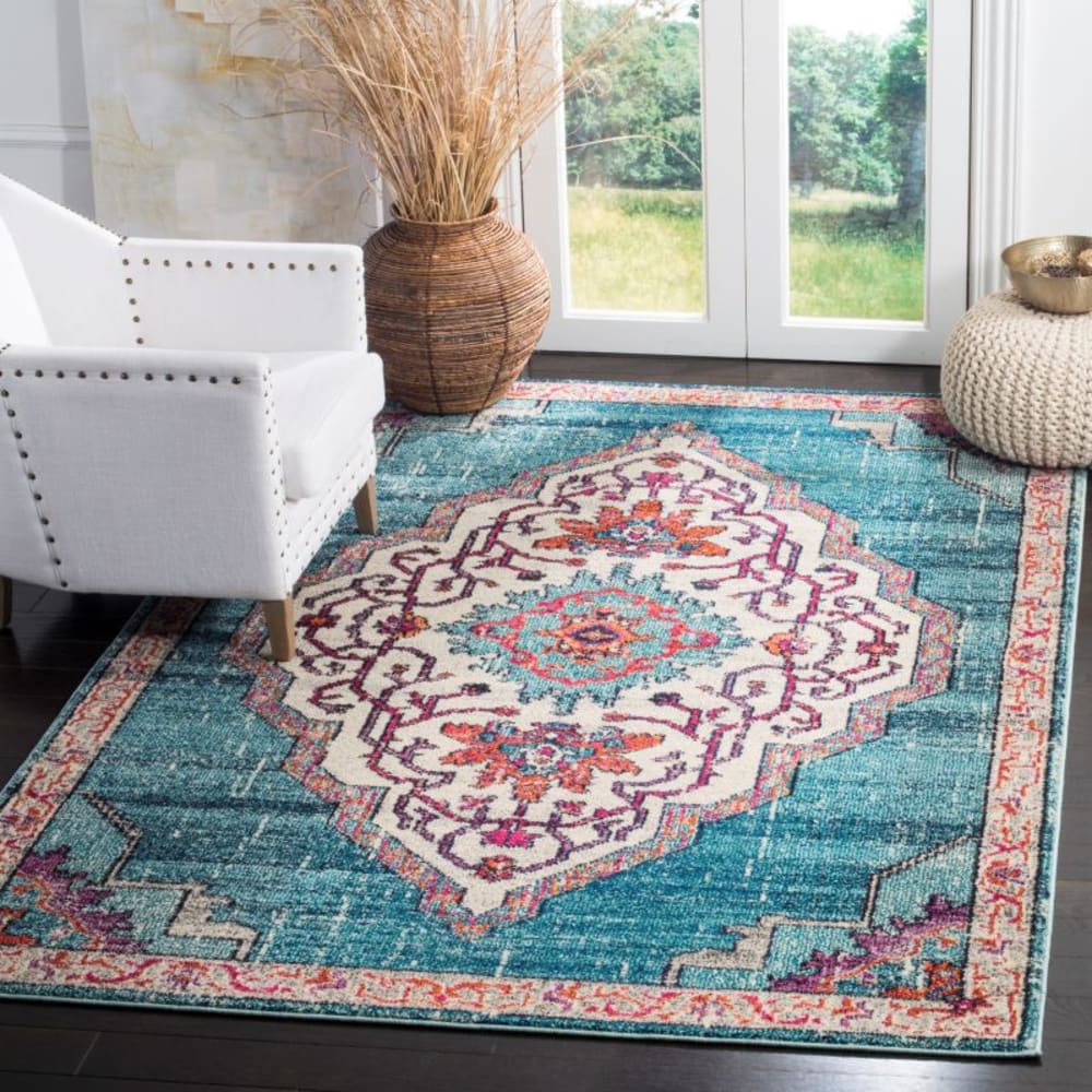 Safavieh Boho Chic Polypropylen-Teppich in Blau/Mehrfarbig, 155 x 231 cm style classic chic Blau Pp - Polypropylen