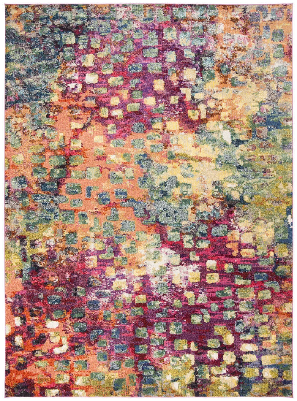 Tapis bohème chic en polypropylène rose/multicolore, 235 x 335 cm