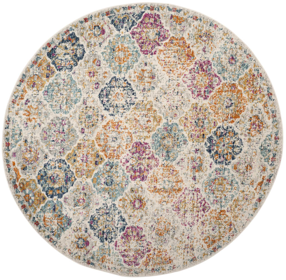 Tapis chic moderne en polypropylène beige/multicolore, 201 cm - Maisons du Monde