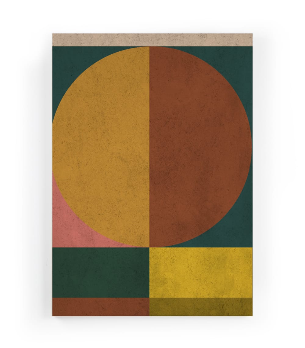 Surdic Peinture sur toile 60x40 imprimé HD Cercle géométrique style contemporain Multicolore Pes - Polyester