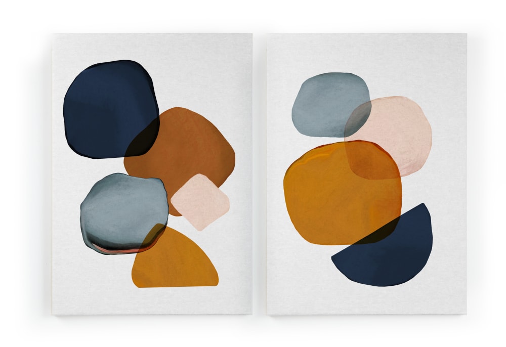 Set 2 Peintures sur toile 60x40 imprimé HD Bulles colorées