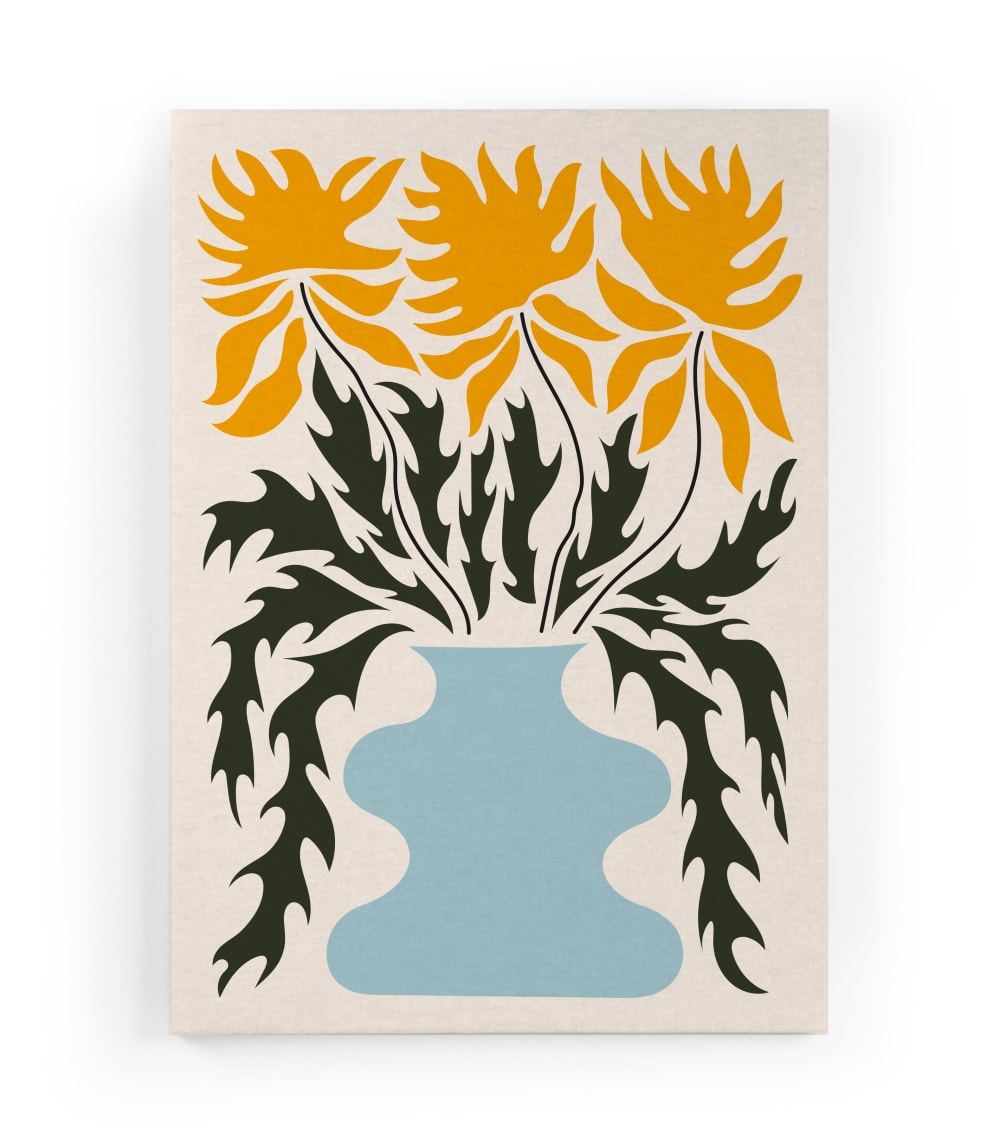 Tela 60x40 stampa Vaso di fiori - Modello Contemporaneo - Multicolore - PES - Poliestere