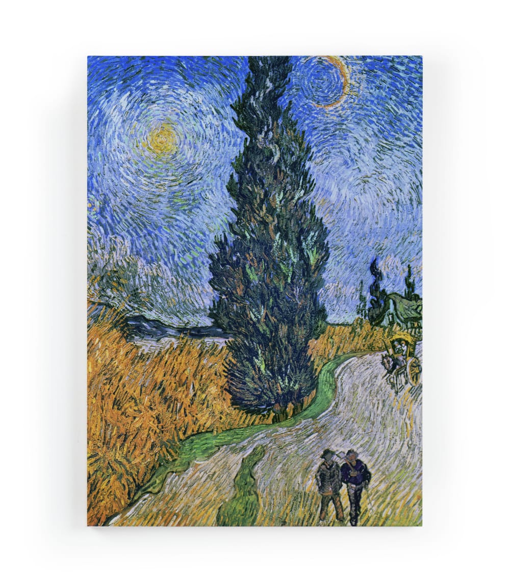 Lienzo 60x40 Ciprés y Estrellas