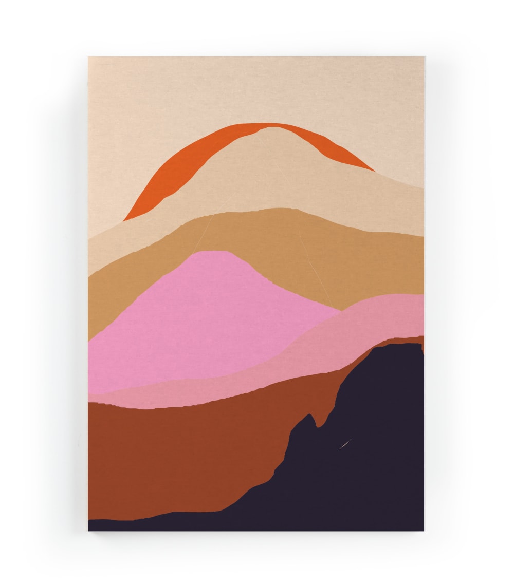 Tela 60x40 stampa Tramonto in montagna - Modello Contemporaneo - Multicolore - PES - Poliestere