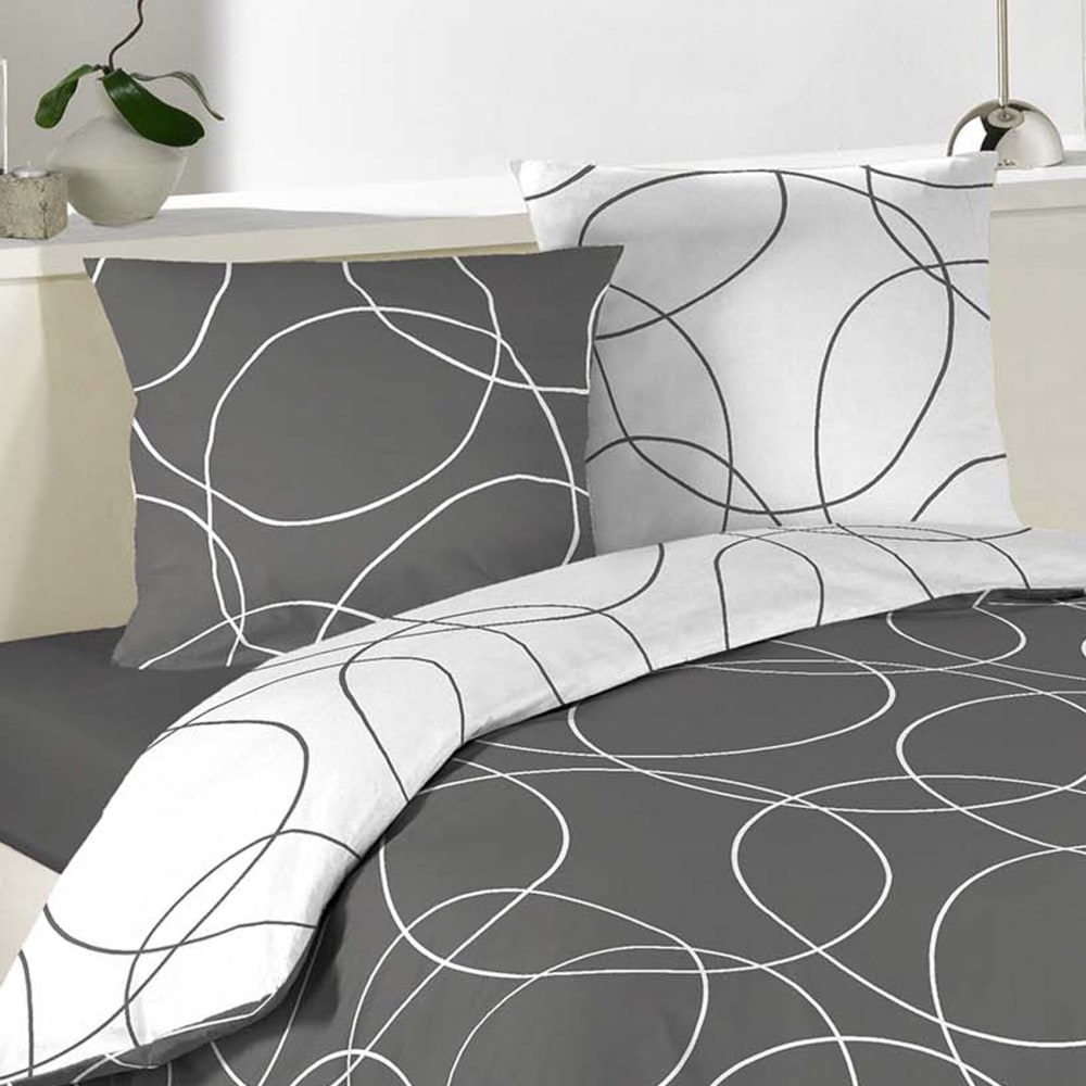 Parure de lit elton microfibre gris 240x220 cm - Maisons du Monde