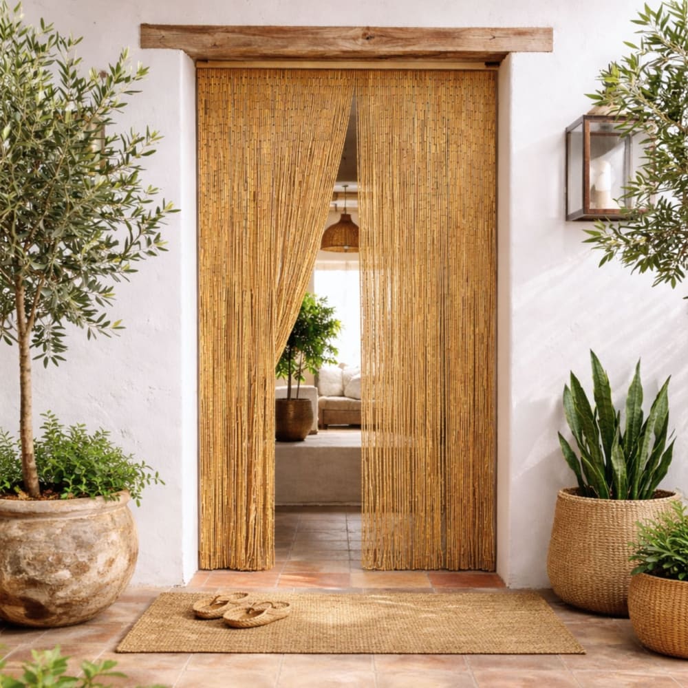 Rideau en bâtonnet de bambou vernis naturel 90x200 cm