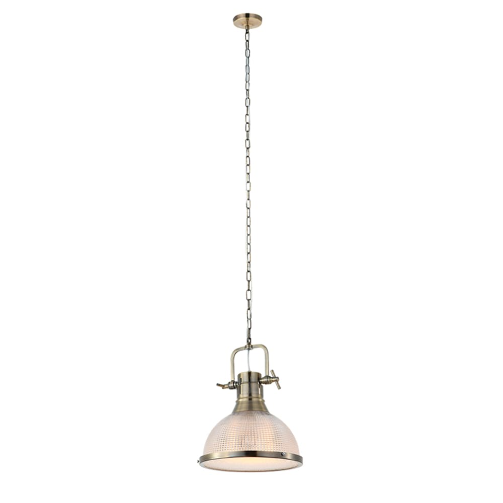 Lámpara colgante decorativa de metal y cristal