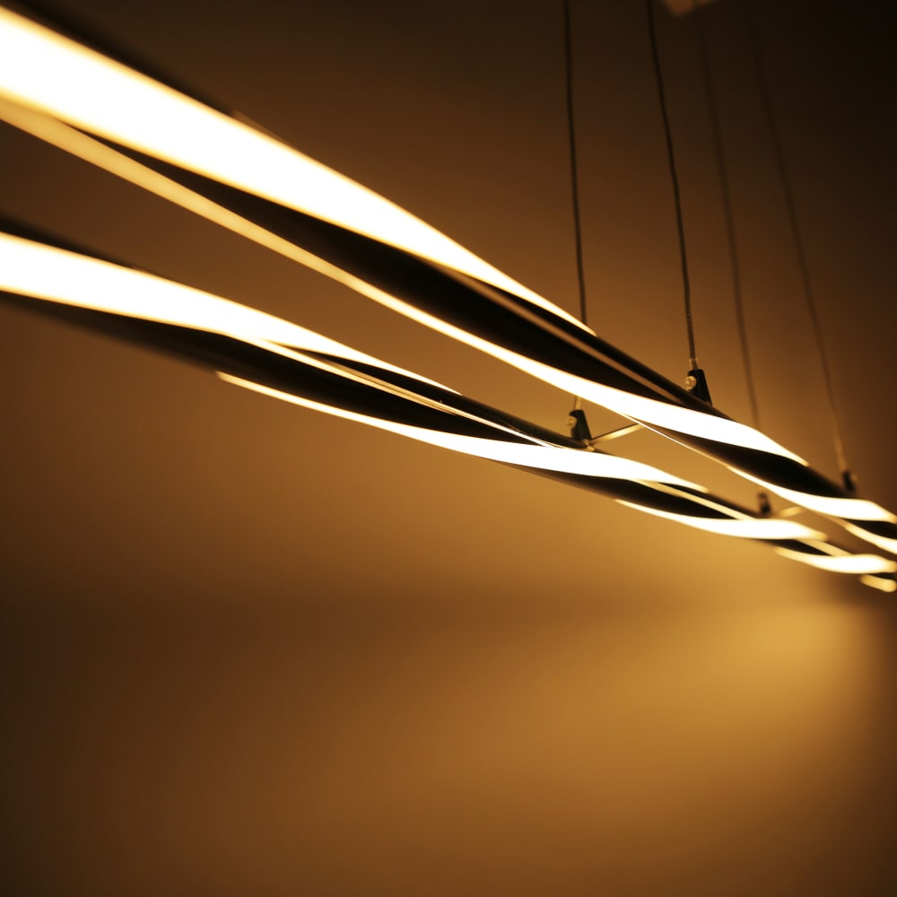 Lámpara colgante led linear en cromo con luz difuminada (95 cm, 38w) - Maisons du Monde