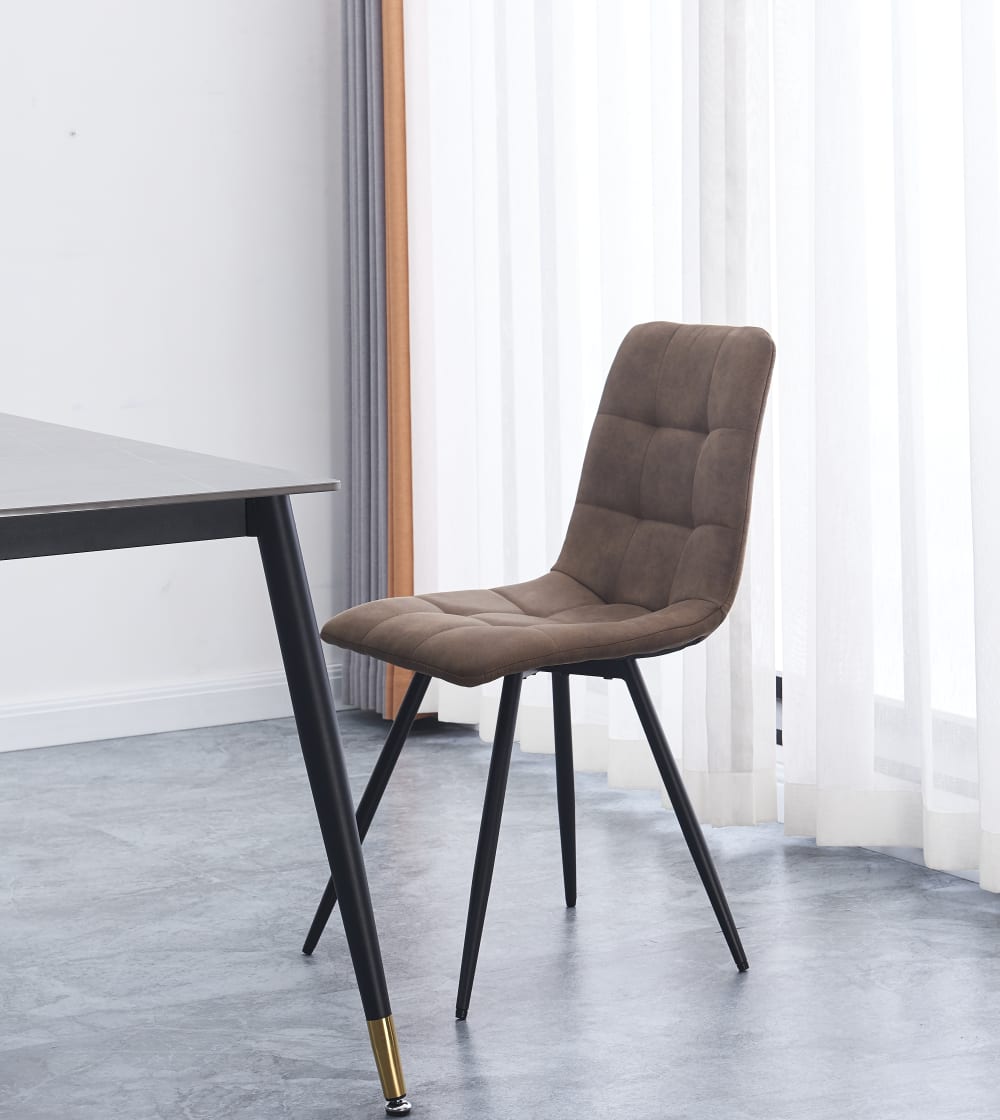Nordlys Polsterstühle (2er Set) aus Metall und Kunstleder Braun style modern Braun Öko-Tex Zertifikat Stoff