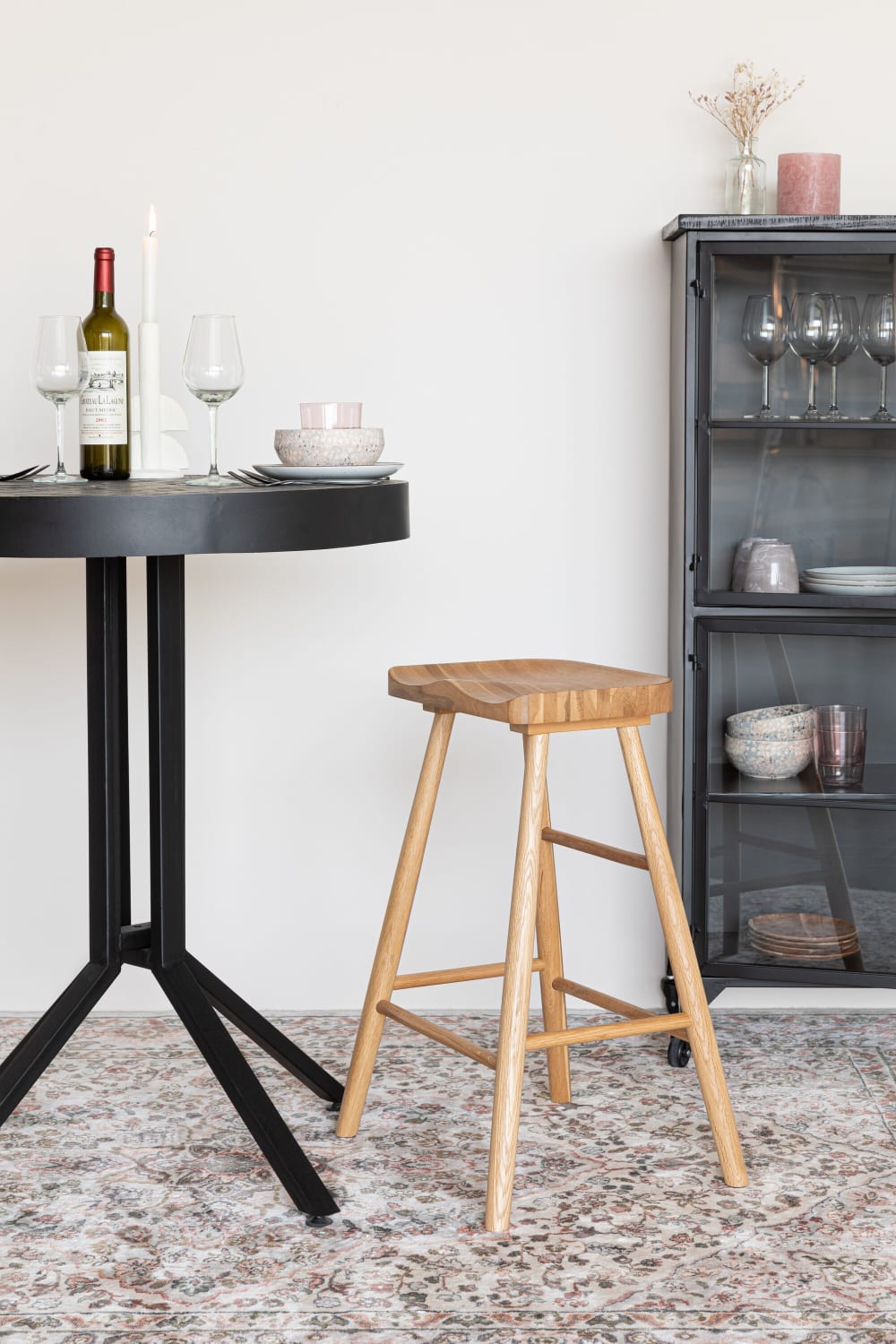 Tabouret de bar en bois beige - Maisons du Monde