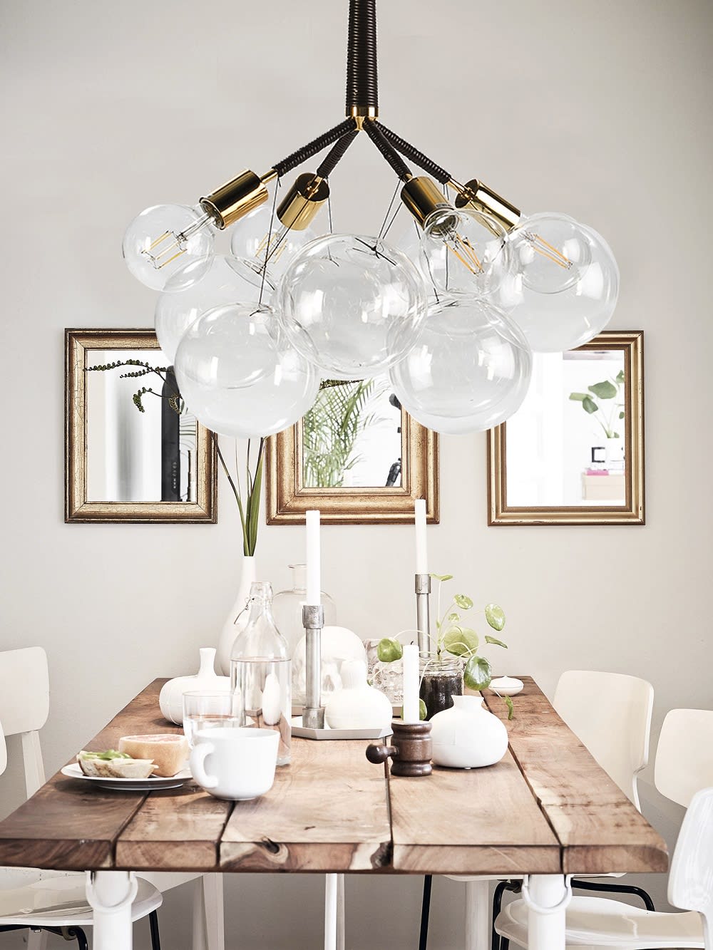 Lámpara de techo Triunfo con bolas de vidrio transparente 3 luces E27 - Maisons du Monde