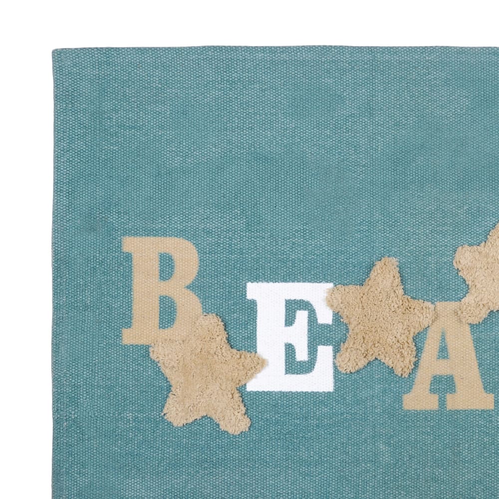 Tapis déco nausicaa coton bleu canard 60x90 cm - Maisons du Monde