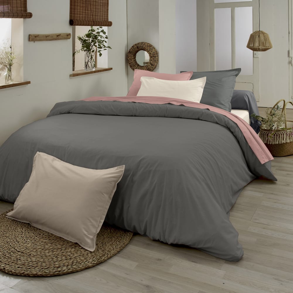 Housse de couette en coton biologique marron clair 260x240 cm