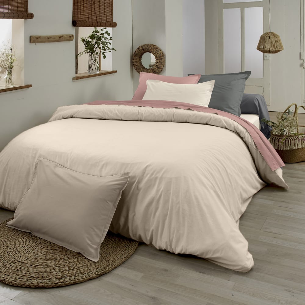 Housse de couette en coton biologique sable 140x200 cm