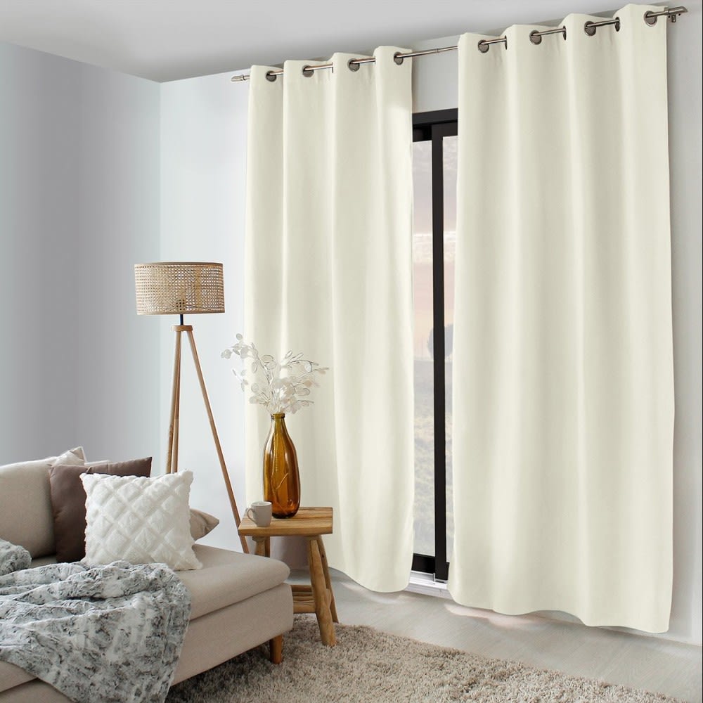 Rideau occultant  polyester Blanc 135 X 240