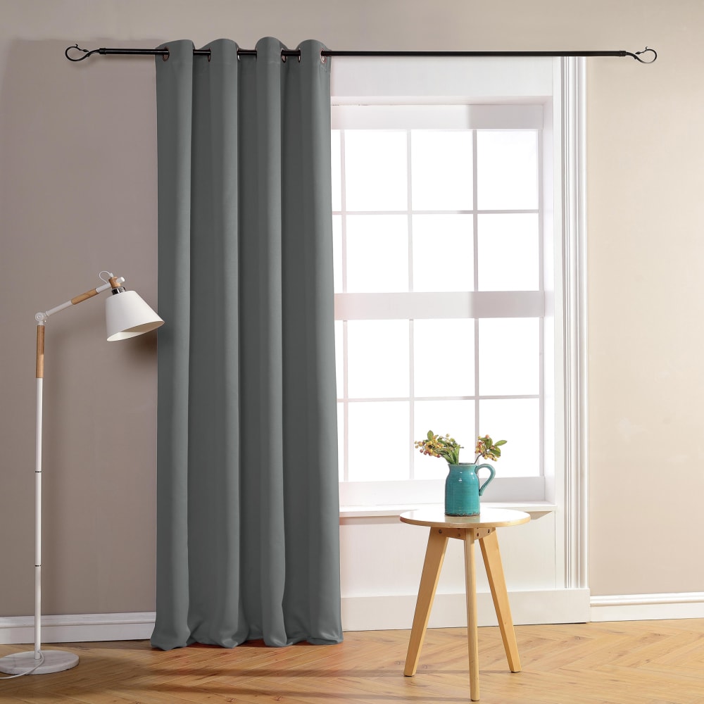 Rideau occultant pour chambre et salon polyester gris souris 140x260
