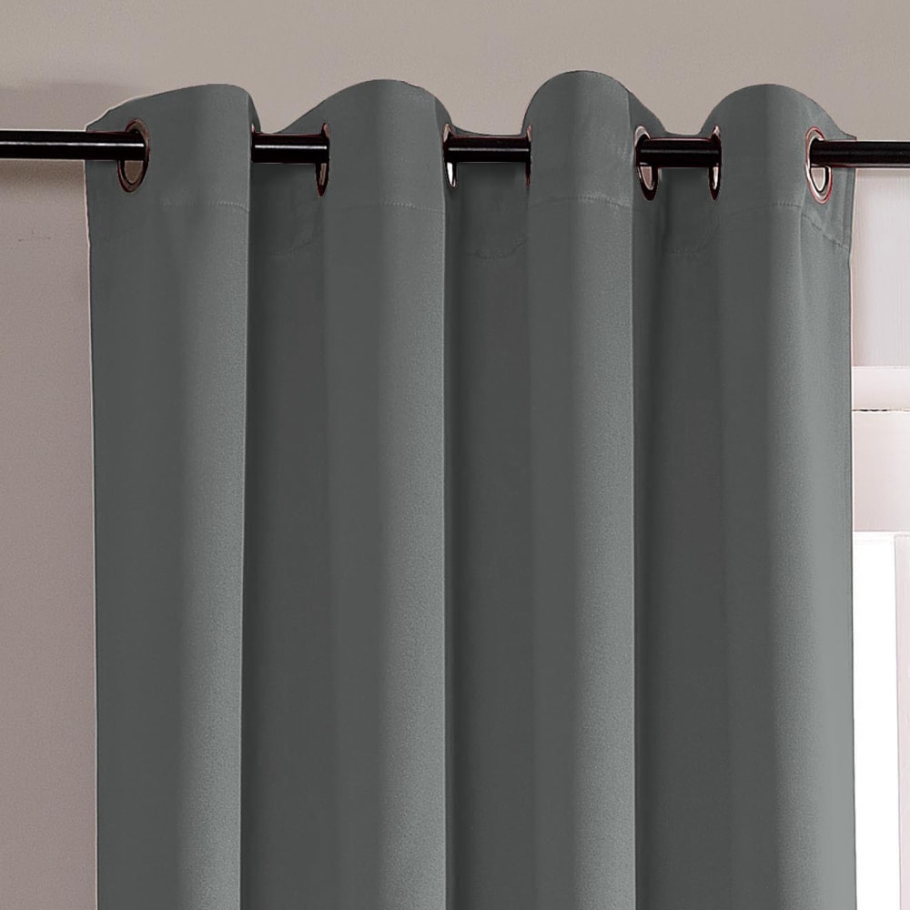Rideau occultant pour chambre et salon polyester gris souris 140x260 - Maisons du Monde