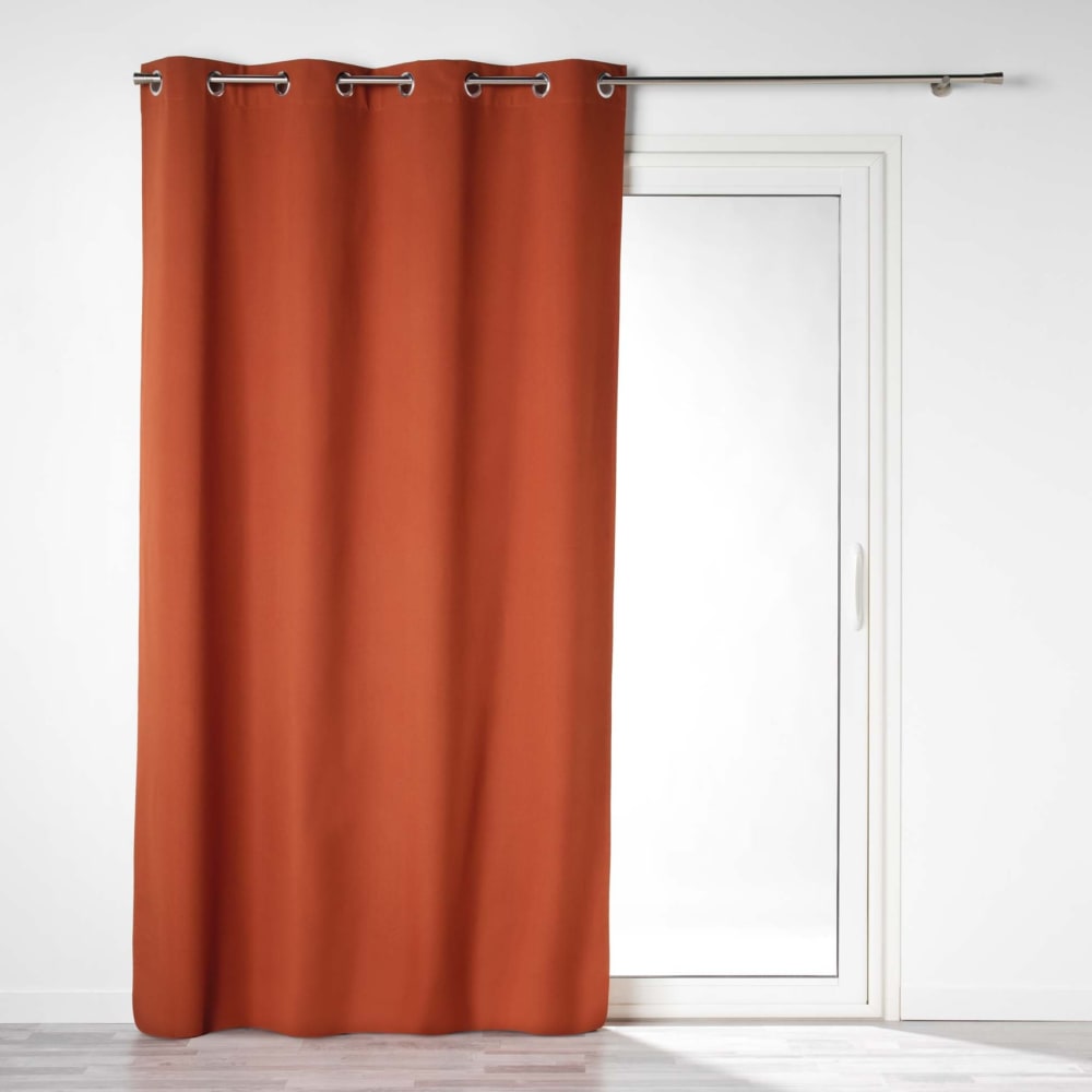 Rideau 100% occultant en microfibre terracotta 140x260 cm - Maisons du Monde