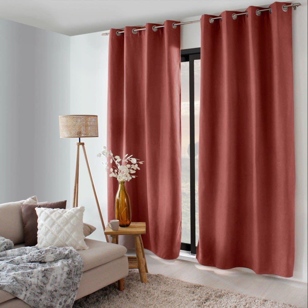 Rideau occultant  polyester Rouge 135 X 240