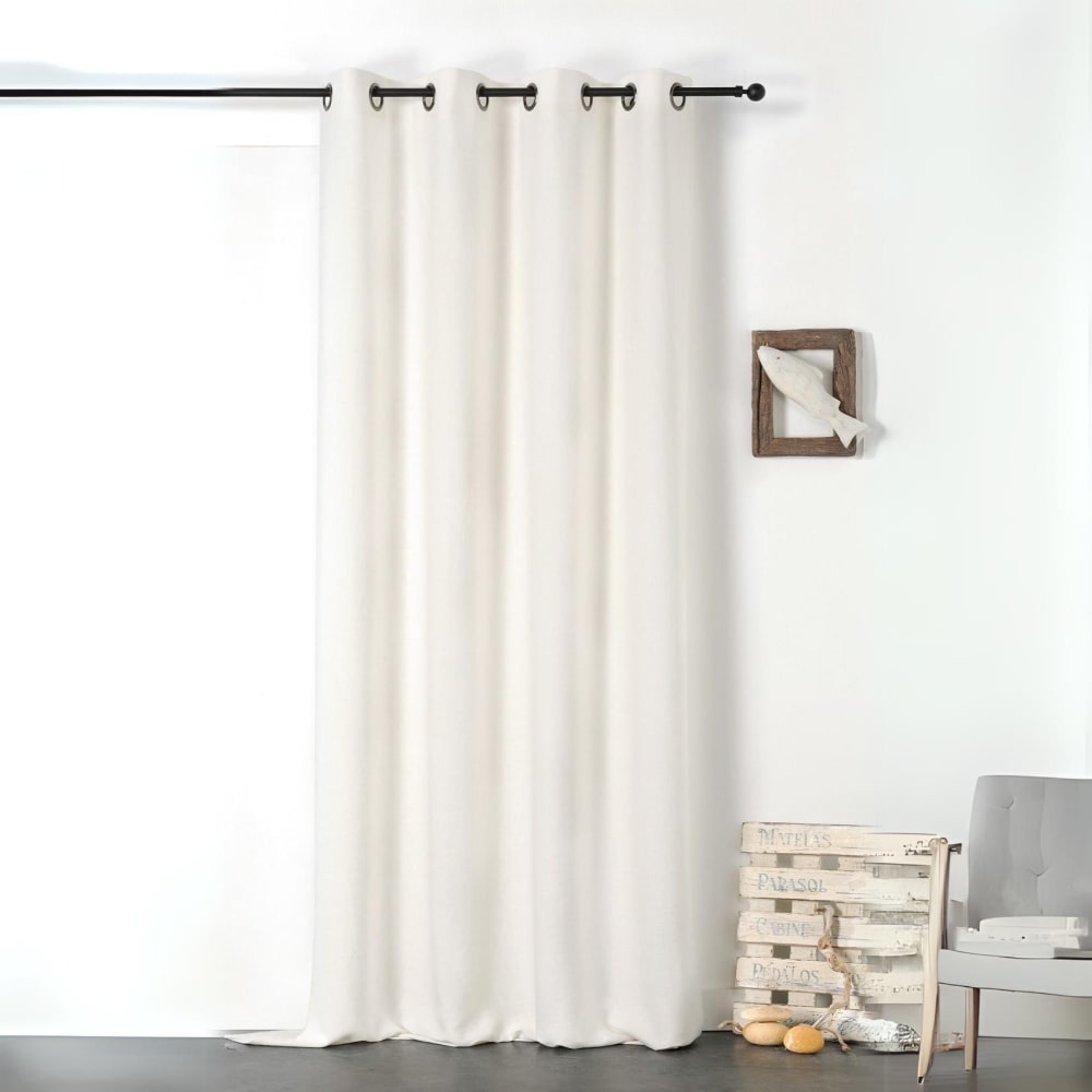 Rideau en 100% lin libeccio ecru 135x255 cm