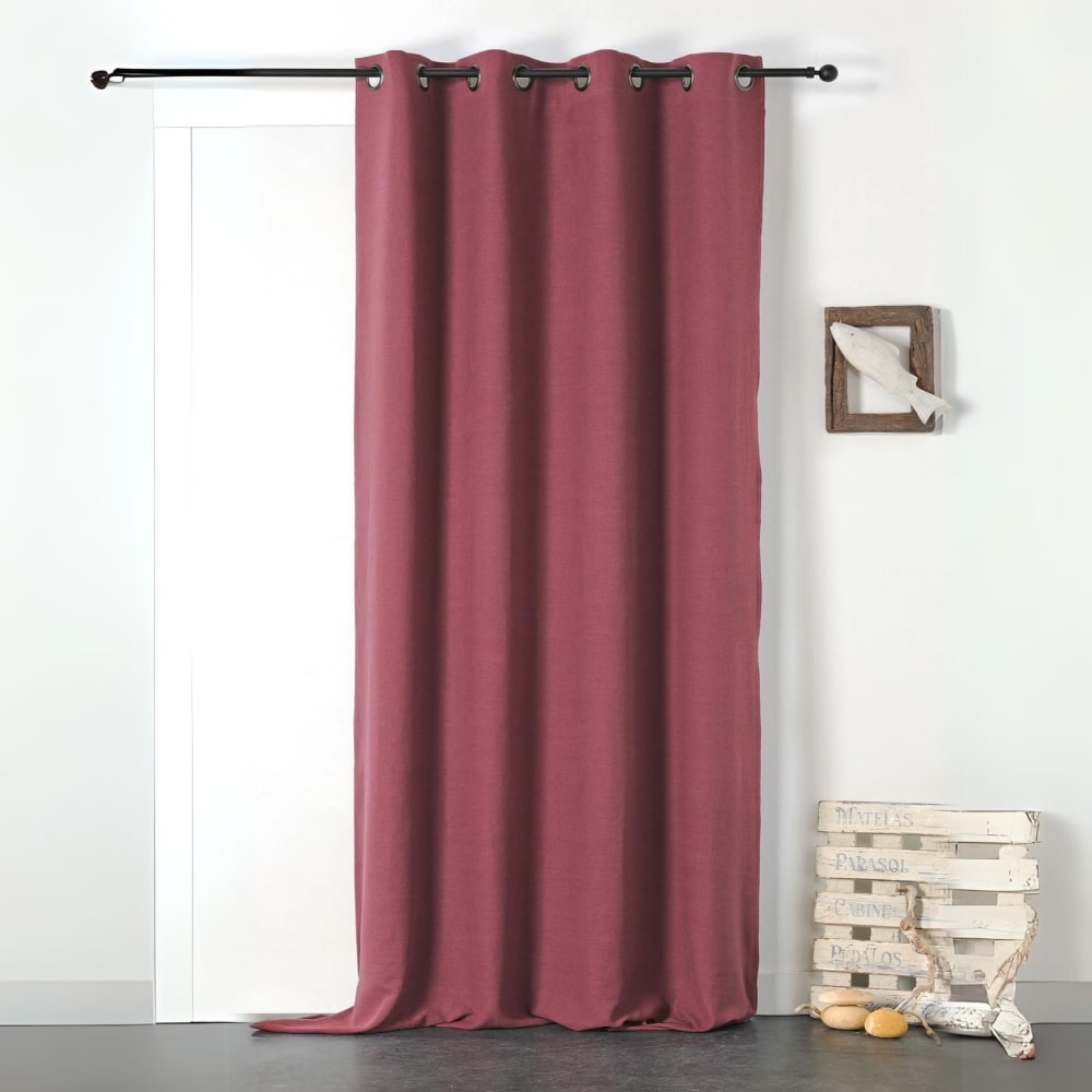 Rideau en 100% lin libeccio bordeaux 135x255 cm