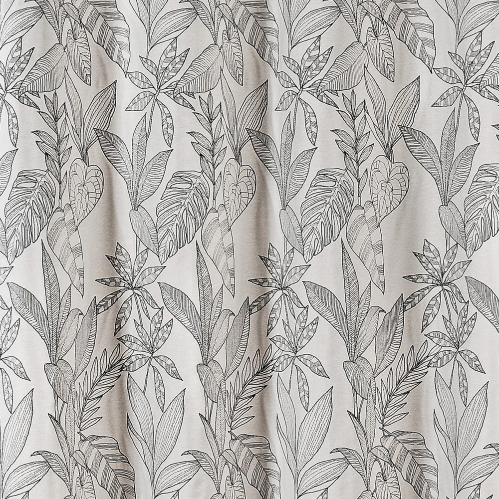 Rideau aux feuilles stylisées polyester/jacquard beige 140x260 cm — vue 4