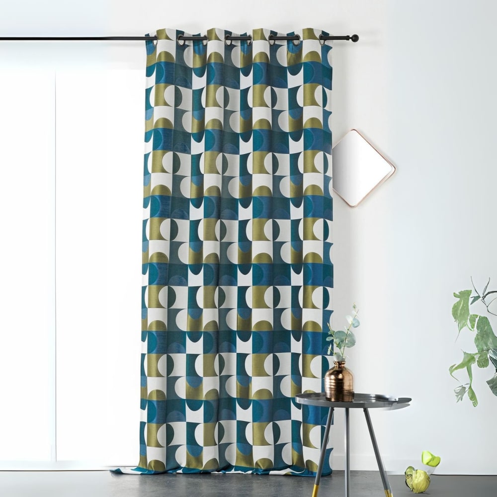 Rideau d'ameublement astral polyester bleu 135x255 cm