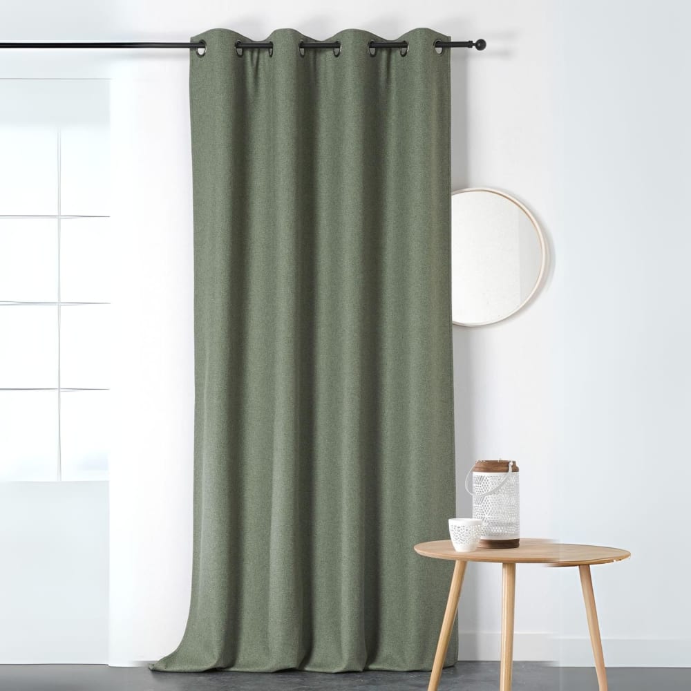 Rideau obscurcissant et isolant boreal polyester kaki 140x260 cm